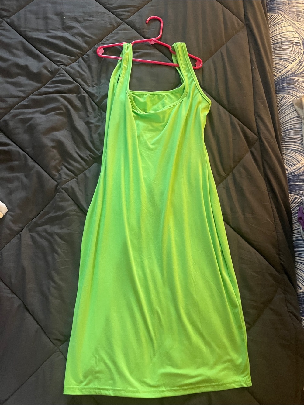 Sleeveless Neon Green Mini Dress